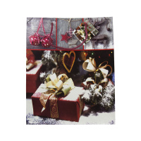 Пакет подарочный ламинированный WQ027L "Новогодний" Коробка с бантом, размер L (26х13х32 см)