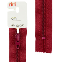 Молния meras Riri, спираль, неразъёмная, 4 мм, 20 см, цвет 2410, темно-красный 2518376/20/2410