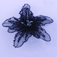 Прищепка для штор цветок черный большой JX101573-Н