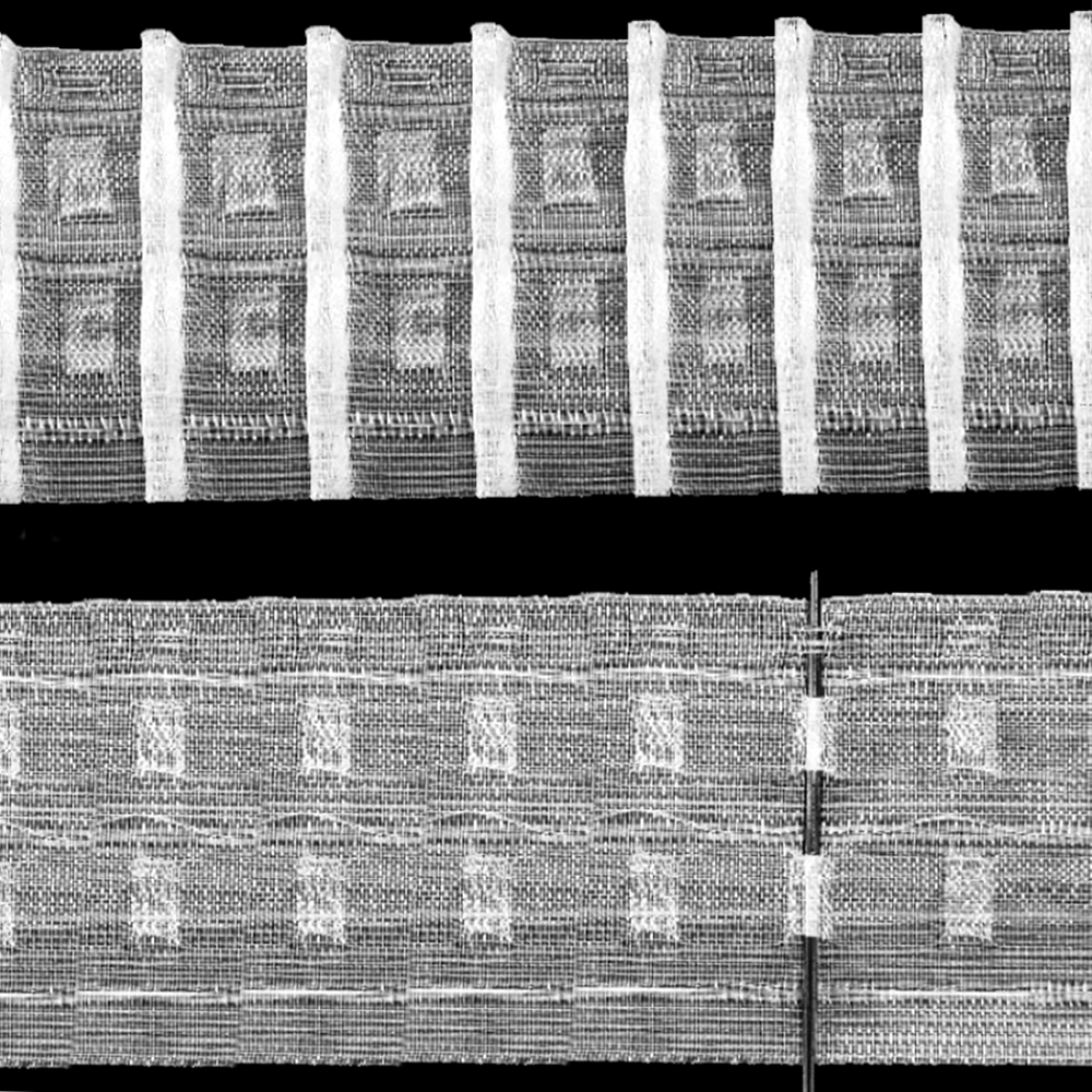 Шторная лента греческая 1065-FT прозрачная, (К=1:2, корд-3 лески) 6 см