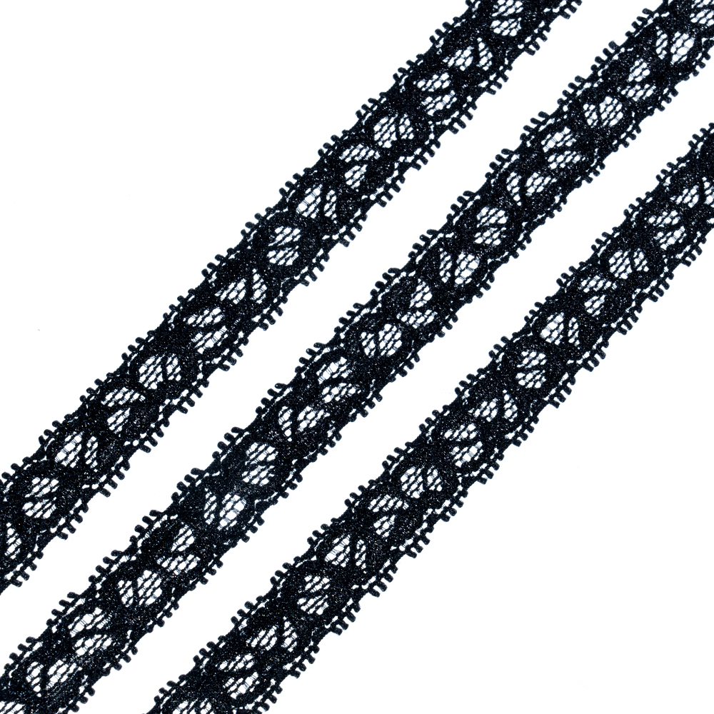 Кружево эластичное 2765 черный, 1.1 см