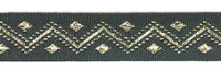 Лента PEGA с орнаментом зиг-заг серебристый люрекс, 11 мм