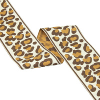 Текстильный бордюр YY9030-1 Mirtex коричневый/рыжий "Леопард" Коллекция №3, ширина 7 см