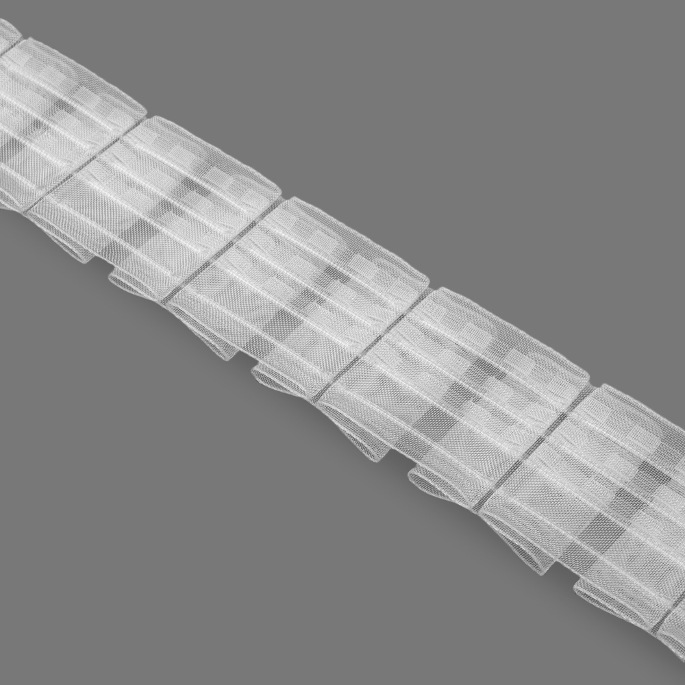 Шторная лента "Бантовая" 4394MP (1:3) Oz-is Premium прозрачная 6,5 см (карманов 3, корд 4 шнура)