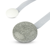 Клипсы с магнитом 2506-1 серебро "Мелкий песок" (d38мм) на ленте (2 шт)