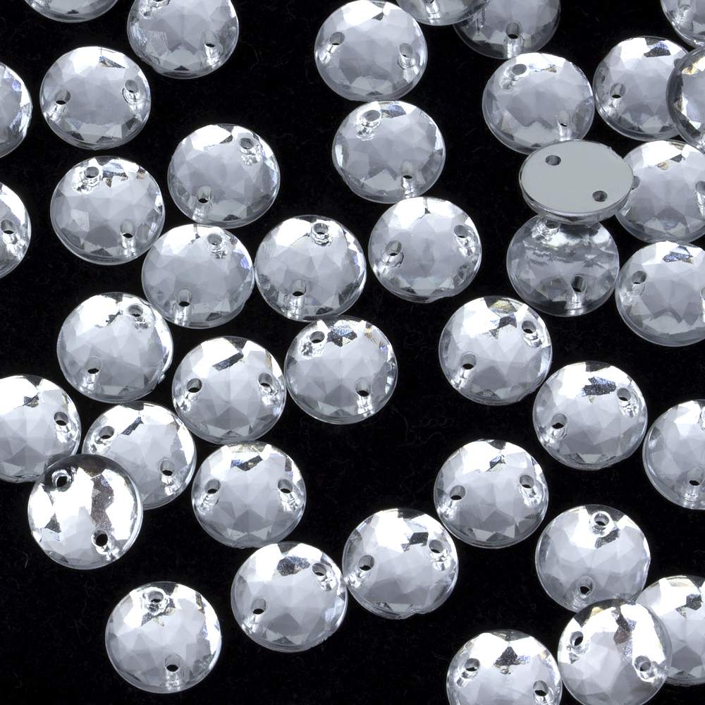 Пришивные пластиковые круглые стразы