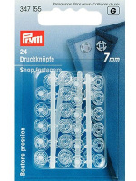 Пришивные кнопки 347155 Prym белые, пластиковые 7 мм (24 шт в блистере)
