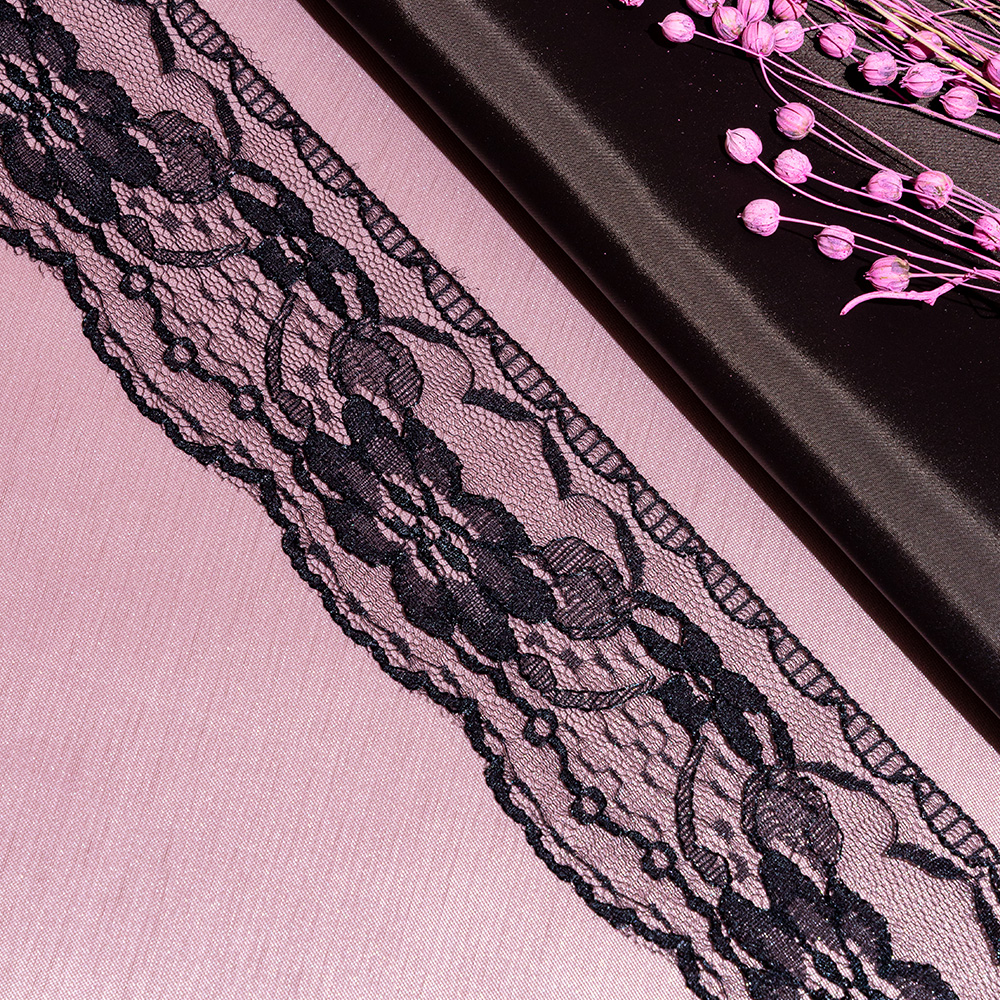 Кружево капроновое 306 черный, 7.5 см