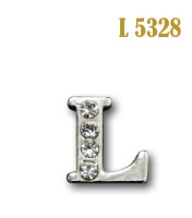 Буква объемная со стразами металлическая L 5328