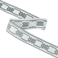 Бордюр для штор W3010-2 Mirtex серый/светло-серый "Геометрический орнамент" 3 см