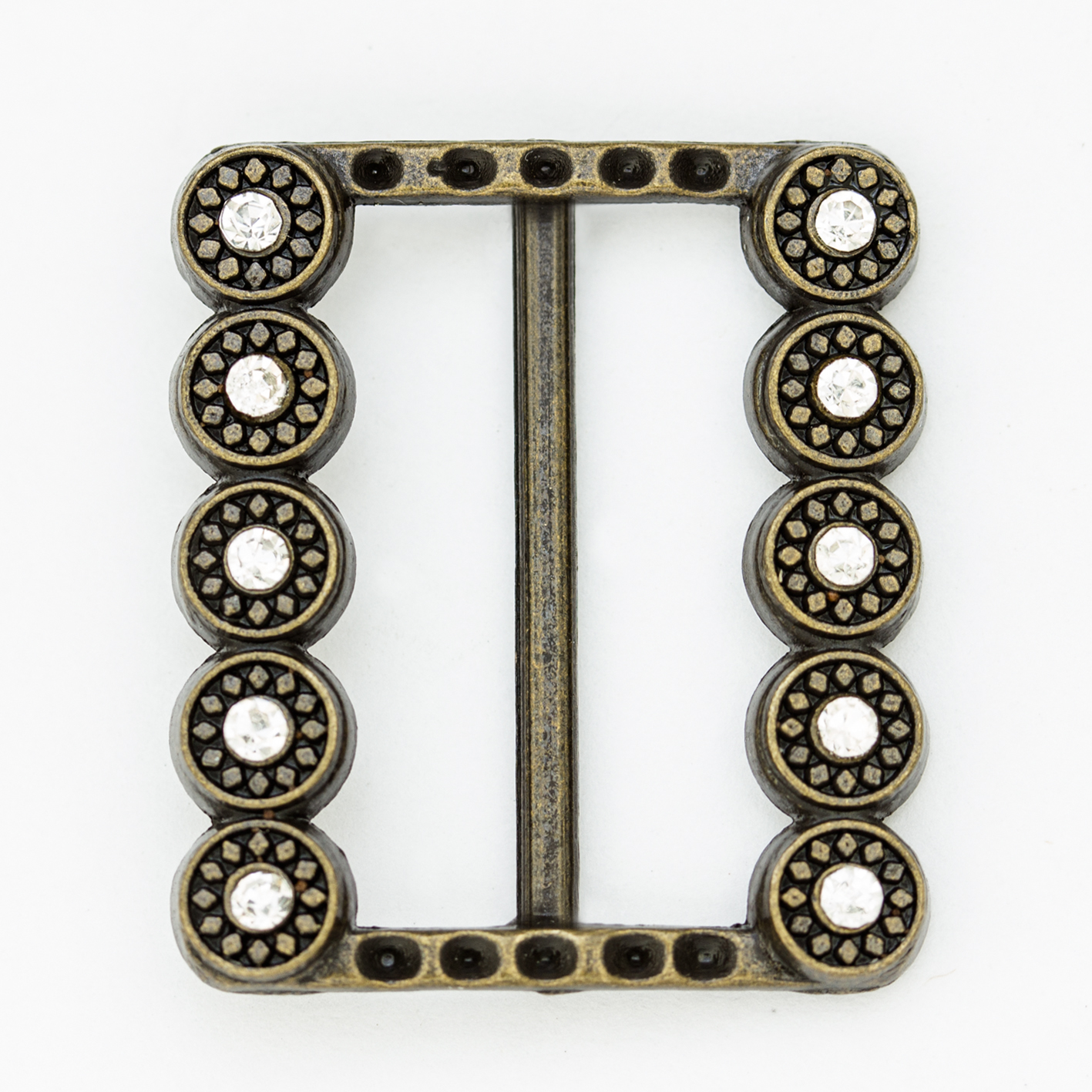 Пряжка металлическая со стразами