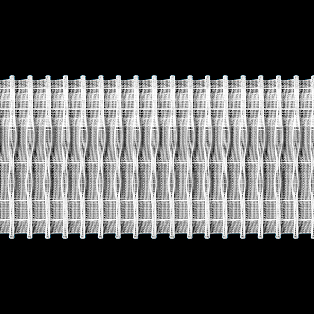 Шторная лента с фиксированной карандашной сборкой