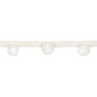 Бахрома с помпонами, из коллекции "Pompon" YMQ-1 молочный (L4см/D2,5см/между шариками 8см)