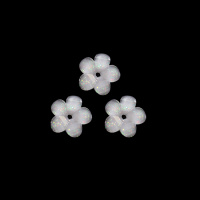 Украшение "цветок" 9 мм - 1 прозрачно-белый пластик