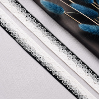 Тесьма капоновая на кожзаме FC0354-UG1286 черно-белый