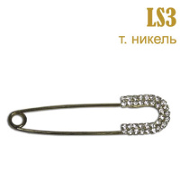 Булавка со стразами LS3 темный никель