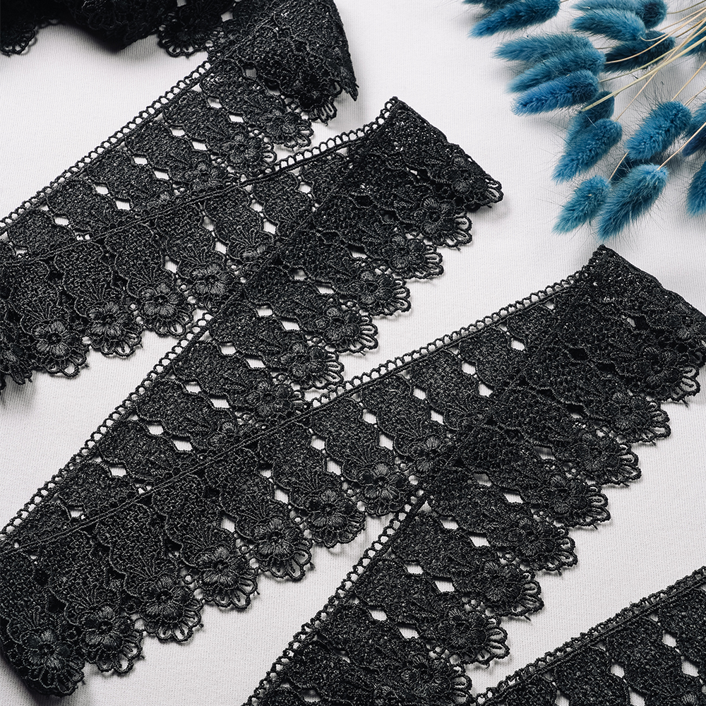 Тесьма вязаная F108 черный