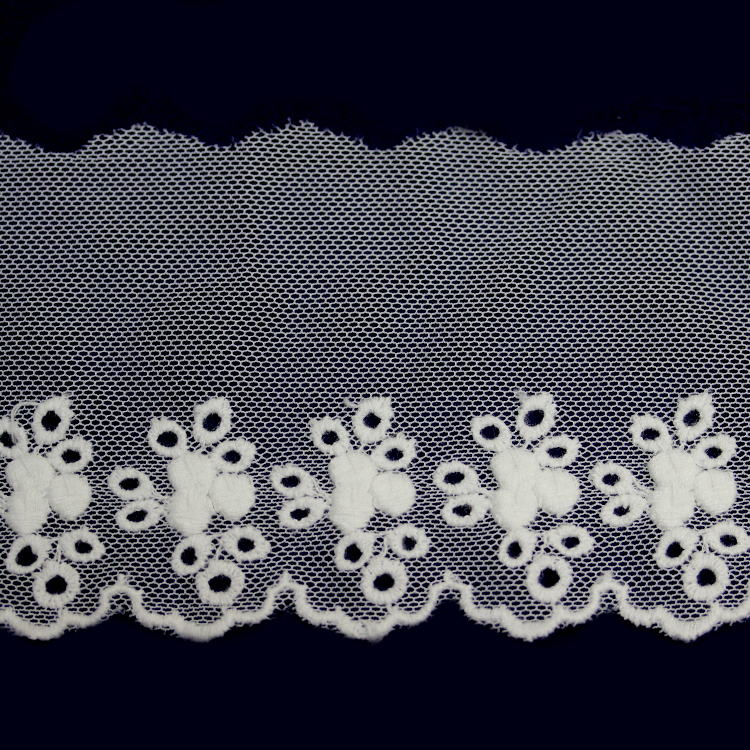 Тесьма на сетке 1045-W(1017805) молочный шир.8см