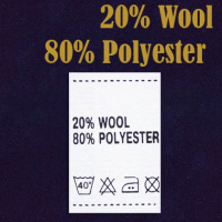 Ярлык на одежду - состав ткани 20% Wool 80% Polyester (500)