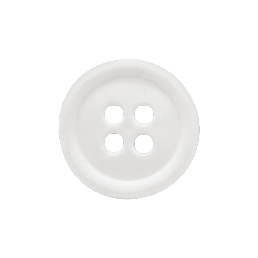 Пуговица с ободком 14/4 белая (14 мм)