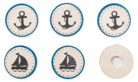 Набор декоративных самоклеющихся дисков "кораблик Rayher, якорь" 46193000 (6 шт)