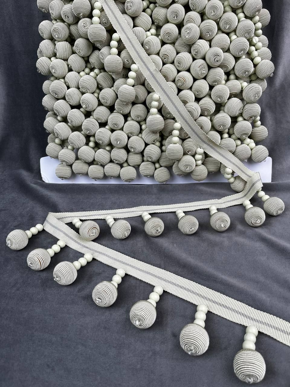Бахрома "Reps Circle" TP1005 - В10 Mirtex белая скала (d25мм) (7,5 см)