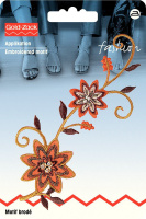 Аппликация 926330 Prym Цветочный венок с бусинами, оранжевый/коричневый