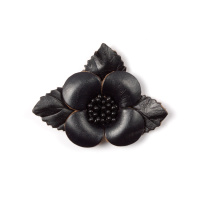 Цветок из кожзама HE1235-1 черный