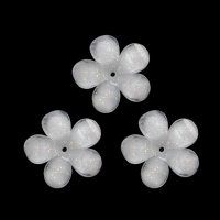 Украшение "цветок" 15 мм - 1 прозрачно-белый пластик