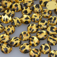 Стразы пришивные пластиковые Круг 12 мм 40# леопард (100 шт)