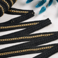 Тесьма с металлической цепочкой HT P13 русское золото