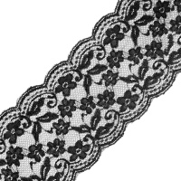 Кружево эластичное 8702 черный, 16 см.