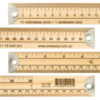Метр деревянный бытовой с градацией в сантиметрах и дюймах Hemline NL4189/B (1 шт)