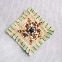 Аппликация на холсте клеевая B4 коричнево-бирюзовый