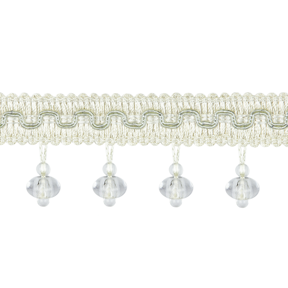 Бахрома стеклярус RY20-1 Mirtex молочный/crystal (4 см)