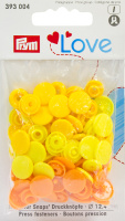 Кнопки Prym Love "Color Snaps" 393004 круглые оранжевые, желтые, светло-желтые