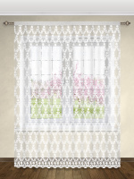 Готовая штора тюль микросетка с рисунком вышивкой 160004.2701CM белый (370х270 см)