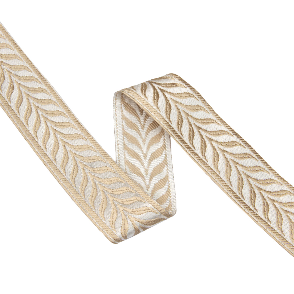 Текстильный бордюр W3009-5 Mirtex бежевый "Elementum 2" Коллекция №3, ширина 3 см