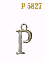 Буква плоская со стразами металлическая P