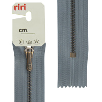 Молния металл Riri, am, слайдер hs4, неразъёмная брючная, 4 мм, 22 см, цвет 2121, серый стальной 3408790/22/2121