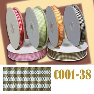 Лента в клетку 38-C001-68 оливковый