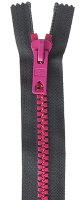 Застежка-молния декоративная 467405 Prym Bicolor 40 см, графит/розовый яркий (1уп - 1шт)