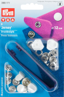 Кнопки Jersey 390171 Prym шляпка 12 мм (6 шт) серебристые/белые