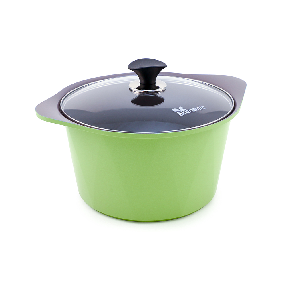 Кастрюля Ecoramic 26 см (зеленая) с титановым антипригарным покрытием с крышкой (DCPTV26006G)