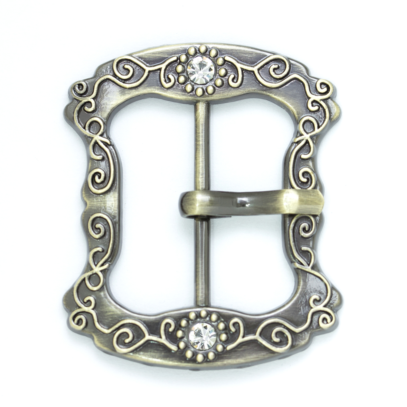 Пряжка металлическая со стразами