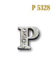 Буква объемная со стразами металлическая P 5328