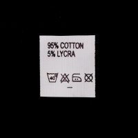 Ярлык на одежду - состав ткани 95% Cotton 5% Lycra (500)