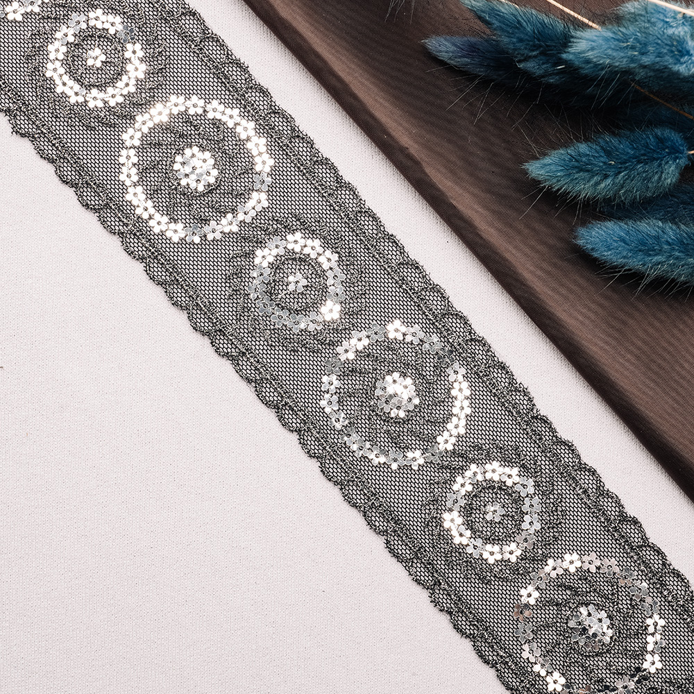 Тесьма с пайетками 90371-D103 серебро