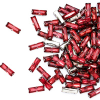 Стразы прямоугольные пришивные в металлической оправе