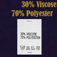 Ярлык на одежду - состав ткани 30% Viscose 70% Polyester (500)